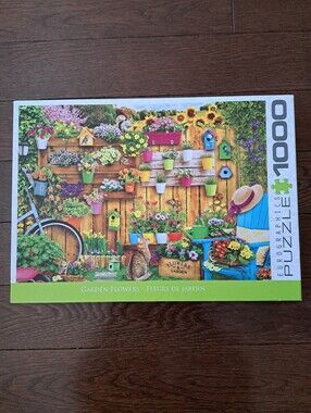 Eurographics 1000 Piece Puzzle Garden Flowers Colourful Complete Jigsaw Puzzle